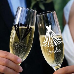 2pcs Groom And Bride Wedding Stickers