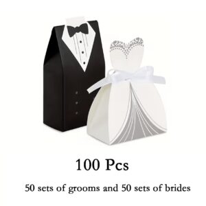 100pcs Bride And Groom Wedding gift boxs