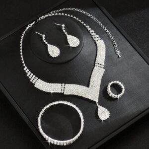 5pcs/Set Jewelry Set Necklace, Earrings, Bracelet, Ring